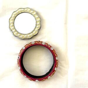 Pier 1 Bejeweled Bangle and Mirror Vintage Pier One Imports 90s